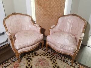 Vintage Louis XV Bergere Armchairs
