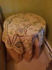 Elegant Textile Glass Top Side Table