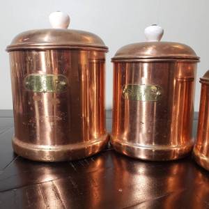 Vintage Copper Cannister Set