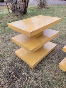 lot 35 image: Contemporary Tiered Coffee Table and Shelving Set