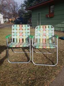 lot 145 image: Vintage Aluminum Lawn Chairs