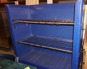 Blue Cart With Metal Shelves---On Casters----64 T  x  60 W  x  27 D