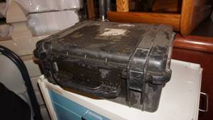 Black Hard Plastic Case W Handle  Clamps Shut---21  x  16  x  8 12