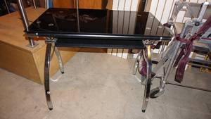 Tempered Glass Desk W Slide Out Keyboard Shelf--29 12 Tall  x  35 12 Long  x  19 12 Deep