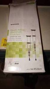 Brand New Mckesson--Quick Adjust Aluminum Crutches---Universal Size