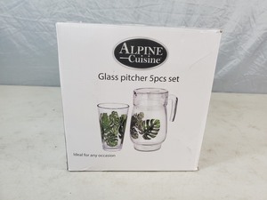 New 5 Piece Glass Pitcher Set