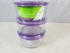 New Kitchen Classics 6 Piece Glass Food Storage Set with Lids