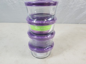 New Kitchen Classics 8 Piece Glass Food Storage Set with Lids
