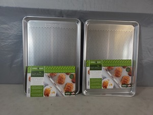 2 New Nordic Ware Naturals Perforated Crisping Half Sheets