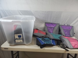 Tote with 13 Mini Backpack Coolers