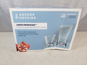 New 16 Piece Anchor Hocking Drinkware Set