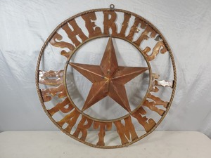 New Handmade Recycled Metal Sheriffs Department Sign