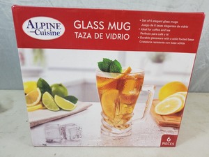 New 6 Piece Glass Mug Set