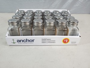 New Case of Anchor Glass Salt and Pepper Shakers
