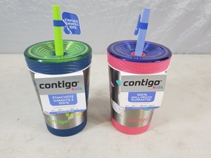 2 New Kids Contigo Stainless Steel Straw Tumblers