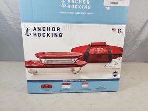 New 6 Pc Anchor Hocking Essentials Bake and Take Set