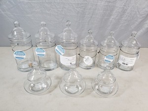 9 New Anchor Apothecary  Pagoda Jars with Lids