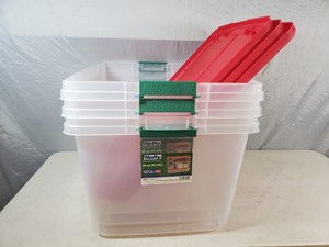 3 New 66 Qt Heft Totes with Lids