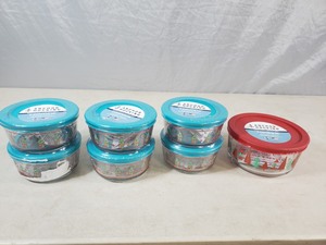 7 New Anchor Glass Holiday Containers with Lids