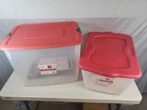 2 New Totes  Ornament Boxes with Lids