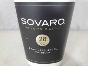 New Sovaro 28 Oz Stainless Steel Tumbler - White
