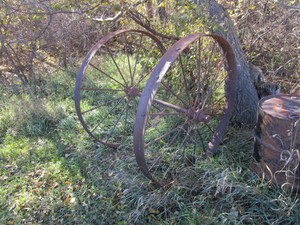 Vintage 48 Steel Wheels, Fire Pit, Burn Barrels
