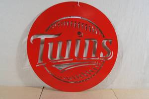 lot 11 image: Minnesota Twins Laser Cut Metal Decorative Sign