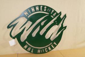 lot 9 image: Minnesota Wild Laser Cut Metal Decorative Sign