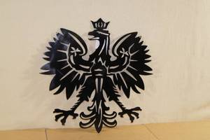 lot 12 image: Polish White Eagle Laser Cut Metal Decorative Sign