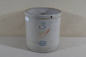 lot 16 image: Red Wing 3 Gallon Stoneware Crock - Union - 3-14 Wing