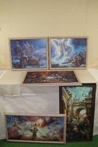 lot 41 image: Religious Themed Framed Tom Dubois Canvas Art Prints
