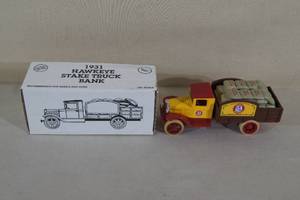 lot 65 image: Ertl 1931 Hawkeye Stake Truck Die Cast Bank - Arm & Hammer