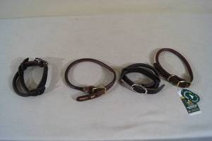 lot 93 image: Mendota Pet Leather Dog Collars