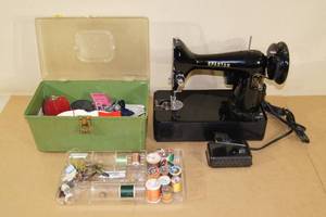 lot 163 image: Spartan Antique Look Sewing Machine with Accessories
