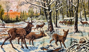 lot 106 image: Delightful Deer Tapestry