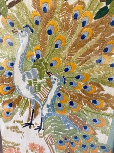 lot 108 image: Beautiful Peacock Themed Vintage Needlepoint