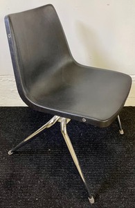 lot 91 image: Vintage Black Plastic and Metal Chair