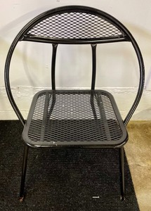 lot 90 image: Pair of Vintage Black Metal Chairs