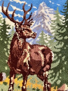 lot 54 image: Latch Hook Deer Rug