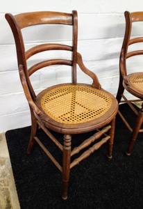 lot 22 image: Pair of Antique Chairs with Cane Seats