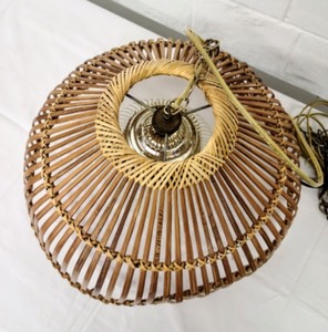 lot 36 image: Vintage Bamboo Hanging Lamp