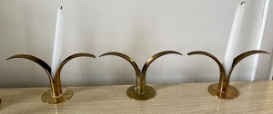 lot 147 image: Vintage Brass Candle Holders