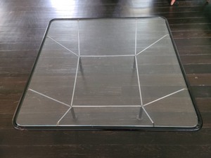 lot 5B image: Vintage Glass Topped Coffee Table