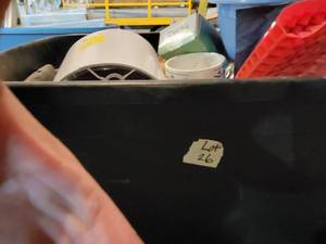 Tote full of Misc. home dcor, bat...