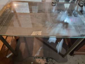 Glass Computer Desk on wheels...