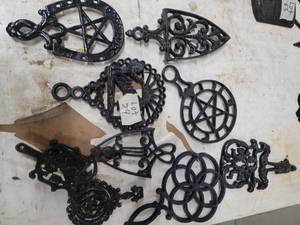 Lot of 9 Decorative Iron Castings...