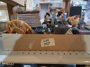 Turkeys, village pottery, log cabin...