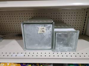 4 drilled glass blocks, 4 small gla...