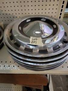 1 set of 2 chevy hub caps, 1 set of...