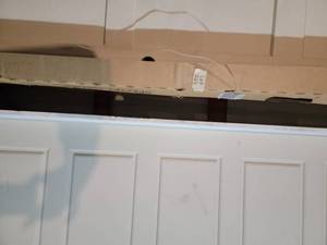 2 wooden doors with frame 1 has 5 p...